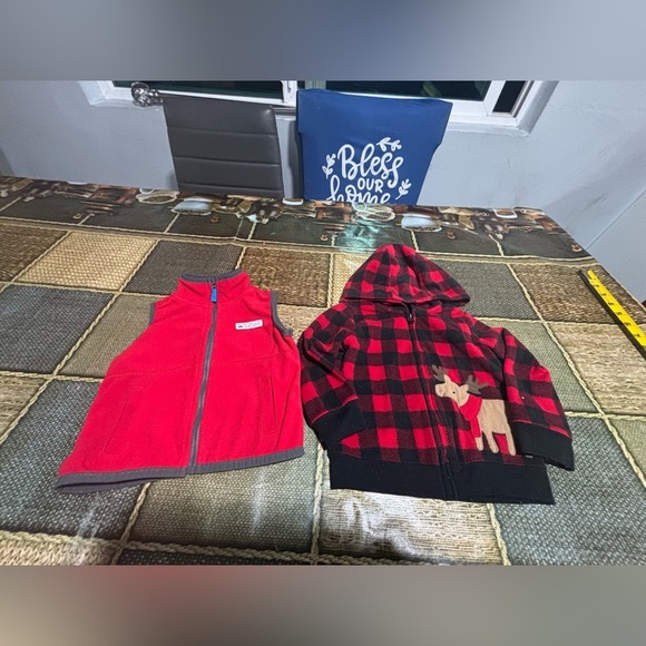 Carter's Other - Carter's Red Vest and Black Checkered Hoodie Set